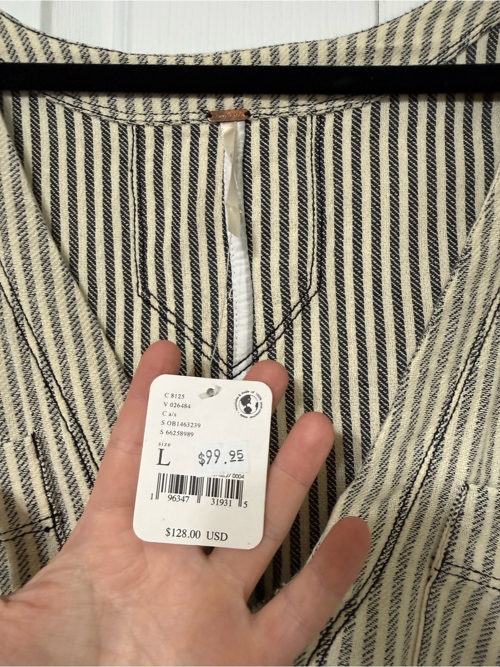 Free People Solstice Washed Shortall - boho romper large - Picture 5 of 5